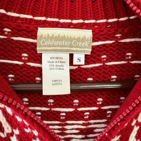 Ralph Lauren style Cold water Creek red knit sweater size Small - Picture 7 of 9
